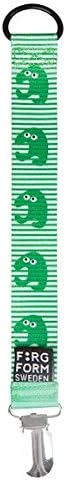 Farg Form Skummis Filurer Pacifier Clip Green Stripe