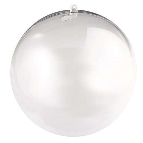 RAYHER 3946237 Plastik-Kugel, 2 teilig, 16 cm mit 15 mm Loch für LED Kette, kristall