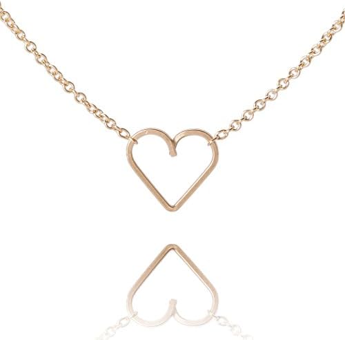 BOE Women Love Heart Pendant Necklace Gold – Heart Charm 925 Silver 18 Karat Gold Plated Chain – N491G