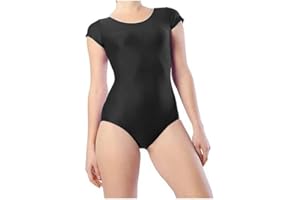BODYWEAR LTD Girls Short Sleeve Leotard Shiny Nylon – Comfortable Fit – Bodysuit - Performance Wear - Dance Class Essential - Ballet Gymnastics, Dance, School, Sportswear
