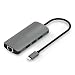 Produktbild PYXZQW Nabe USB C-Hub-Konverter Typ C zu 3 USB 3.0-Port 1000M Ethernet-Adapter für MacBook/MacBook Pro Googel Chromebook (Gery)