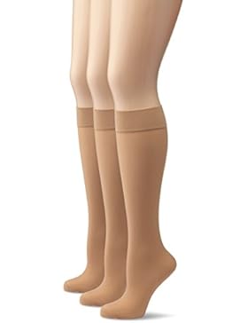 MyWay Damen Fein-Kniestrümpfe mit Stützfunktion Matt, 3er Pack, 70 DEN