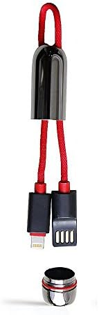 Officepro Lightning to USB iPhone Cable 1ft / 0.245m Portable Braided Cotton lightning data cable for iPhone 8 / 8 plus / X / 7/ 6s / 6 / SE / 5s and More (Red)