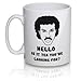 Produktbild Brandymum Tasse mit Lionel Richie-Motiv und englischer Aufschrift "Hello is it Tea your looking for", 313 ml, Keramik, perfektes Geschenk für Valentinstag / Ostern / Weihnachten / Geburtstag / Jahrestag