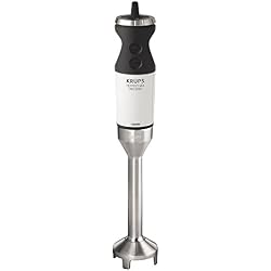 Krups hz5081 Mixeur Perfect Mix Pro, 1200 W, poignée Soft Touch, acier inoxydable/blanc
