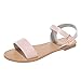 Produktbild LILIHOT Sommer Damen Roma Sandalen Flache Feste Peep Toe Sandalen Freizeitschuhe Sandaletten Frauen Knöchelriemchen Plateau Flip Flop Sommersandalen Bequeme Elegante Schuhe