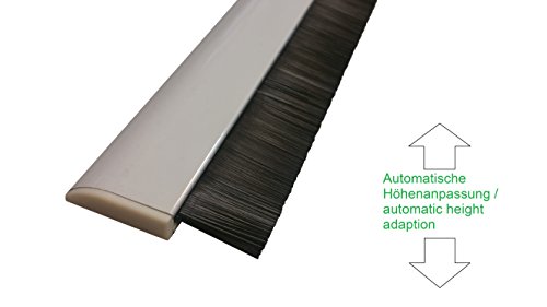 Preisvergleich Produktbild Türbürstendichtung selbstklebend für unebene Böden Türdichtschiene höhenverstellbar Bürste, selbstklebend, weiß (100 cm, Weiß) inkl. automatischer Höhenanpassung