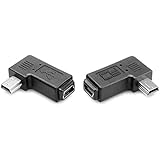 KRS - 8H - 90° Adapter Winkel Stecker von Mini USB auf Mini USB gewinkelt 2 Stück 1x rechts / 1x Links für Nüvi (8H)