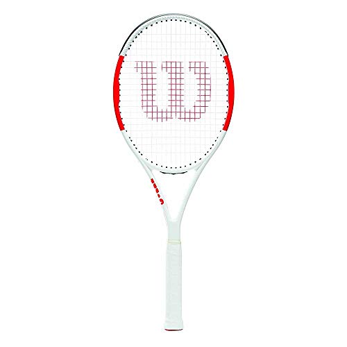Wilson Raqueta de Tenis, Six.One Team 95, Unisex, Jugadores intermedios, Rojo/Gris, Tamaño de empuñadura L3