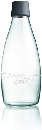 Retap 0.8 Glass Water Bottle, Grey, Large