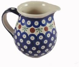 Polish Pottery Boleslawiec Jug, Small, 0.42L or 0.75 Pints, in RED DOT pattern