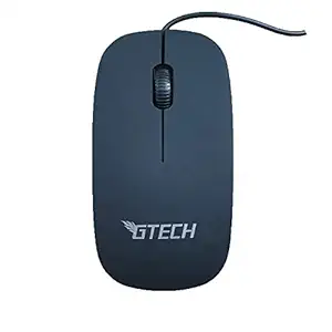 GTECH Optical USB Wired Mouse Matt Black Stylish Mouse