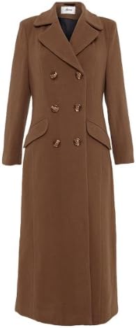De La Creme - Women's Ladies Winter Wool &amp; Cashmere Double Breasted Fitted Long Coat