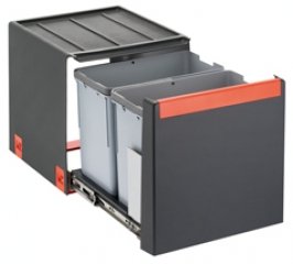 Franke 134.0039.330 Clasificador de Residuos, Negro, 34.8 x 33.5 x 40.7 cm