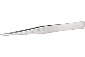 Weller Erem AASASL Pince à Épiler Économique de Précision, 125 mm Corps en Acier Inoxydable Avec Pointe en Acier Inoxydable