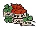 Produktbild Adam Potts - Lucky at Love Tattoo with Rose - 3.5"x2" - Broderet Patch Embroidered Patch