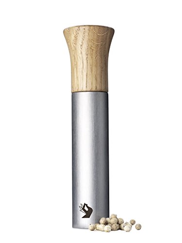 The Pepper Hill - Luxus Pfeffermühle mit hochwertigem Edelstahl Mahlwerk, Gourmet Ausführung 13,5cm in 3 Farben (Eiche hell)