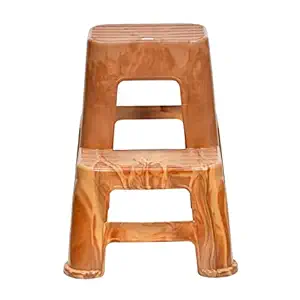 Nilkamal STL21 Home Utility Ladder Stool (Brown)