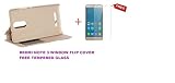 sun tigers S-View Window Leather Finish Textured Flip Cover for Xiaomi Redmi Note 3 (Gold)+ free Tempered Glass RS.359 (64.00% Off) - Amazon