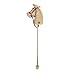 Pink Papaya | Stick horse - "Cordy" - Beige stick horse made of cord with white mane and with sound effect
