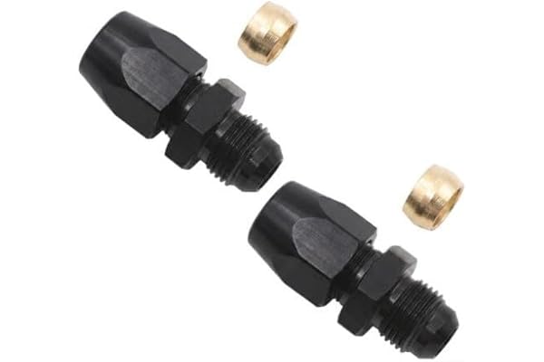 2 x 6 AN till 5/16 röradapter mässing svart (MG17-AN6-3/8) | Mässingsferrule, tät anslutning, för 12,7 cm rör, svart anodiser