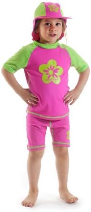 Swimfree Girls Size 6 Pink/Green Sun UV Protective Rash Guard Swimsuit Swim Shirt &amp; Pants Spf+50 Swim Suit For Kids Age 6 Years Old