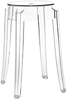 Kartell 4897B4 Charles Ghost Tabouret haut 46 cm Verre transparent