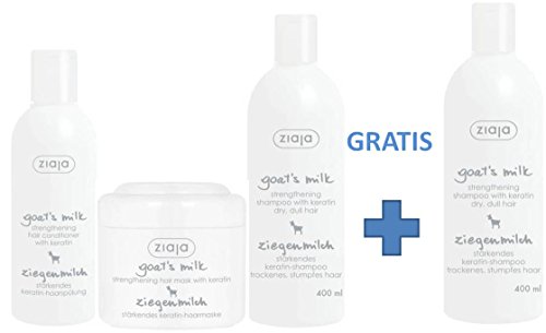 ZIAJA Set de soins des cheveux de lait de chèvre avec produit gratuit