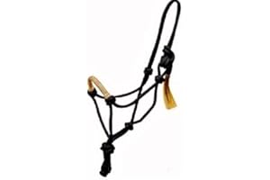 Cwell Equine Corda Halter/Headcollar Horsemanship/Parelli Rawhide Noseband Nero