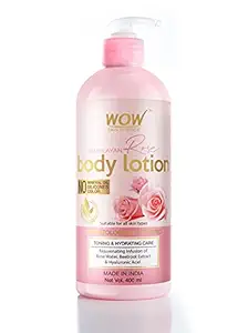 WOW Skin Science Himalayan Rose Body Lotion -Toning & Hydrating - with Rose Water, Beetroot Extract - No Mineral Oil, Silicones & Color - 400mL