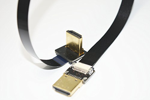 Neue schwarze FPV HDMI Kabel Standard-Schnittstelle zu Standard-Schnittstelle 90 Grad für RED BMCC FS7 C300 20CM