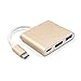 Produktbild USB C Hub, Typ-C Multiport Adapter USB C to HDMI 4K Adapter 3 in1 USB Typ-C Multiport Adapter (HDMI USB 3.0 USB C Female) für Macbook Google Chromebook Pixelbook Samsung S8/S8 Plus zu HDTV/Projektor