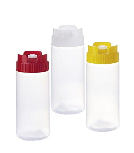 Kerafactum® - 3 Quetschflasche Dosierflasche Squeezebottle Majoflasche Flasche bottle Dosierer 0,47 ml Mix