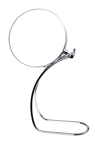 HIMRY Standspiegel 10x Vergrößerung, 8 inch, S-förmiges Design, Kosmetikspiegel 360° drehbar. Verchromten Schminkspiegel Rasierspiegel Badzimmerspiegel, Zweiseitig: Normal+ 10fach Vergrößerung, KXD3109-10x - 9