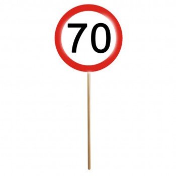 Partypicker Kunststoff mit Verkehrrschild 70 12 Stück in Packung 10cm