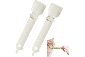 BIMHAYUU 2 Stück Katzenstreifen QuetschlöffelFeeder Strip Cat Strip Happy Spoon Haustier Futterspender Katzen Food Spoon Flexibler Haustierlöffel multifunktionaler Katzen Snack Löffel für Haustiere (Weiß)