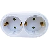 Steckdose Schukostecker Doppelstecker Multistecker Adapterstecker Schutzkontakt Verteiler Mehrfachstecker 2-fach Steckdose Sicherheit geprüft (Prüfsiegel)