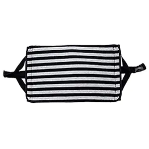 HEALLILY Cotton Foot Hammock Adjustable Desk Foot Rest Comfy Foot Hanger for Travel Camping Airplane Office Relax ( Stripe Black and Grey )