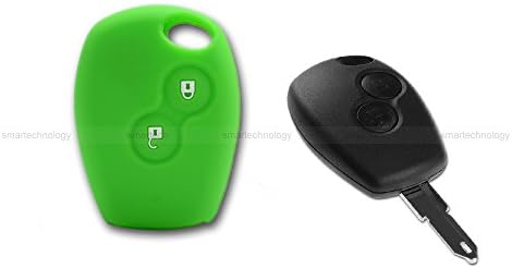 Remote Control Key Cover in Coloured Soft Silicone for 2-button Car Keys Dacia Logan Sandero Duster Express various colours green