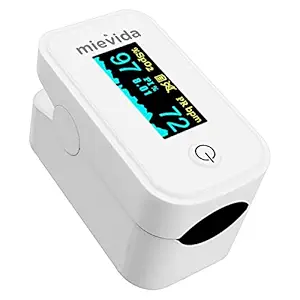 Mievida Finger Tip Pulse Oximeter (FDA & CE Approved) With OLED Display, Hi or Low Spo2, Pulse Rate And Oxygen Level Indicator With Visual Alarm And Auto Power Off Feature