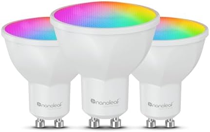 Nanoleaf Matter Essentials 3 Lampadine LED GU10 RGBW Smart e Dimmerabile - Luci Led 16M Colori, Matter over Thread, Bluetooth