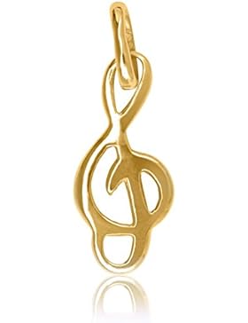 MyGold Notenschlüssel-Anhänger (ohne Kette) Gelbgold 333 / 750 Gold (8 Karat / 18 Karat) massiv 18mm x 7mm innen...