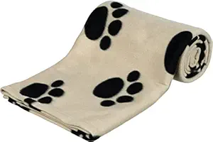 Trixie: - Beany Fleece Blanket for Pets | Made with Polyester Fleece Filling, Keeps Your Pet Warm & Cosy | Also Protects The Furniture from Pet Hair & Dirt - 100 ? 70 cm, Beige