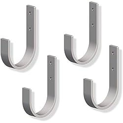 Gedotec Crochets Muraux Universels | Montage Coudés En Acier Galvanisé | Crochets De Suspension Tout Usage Pour Charges Legeres et Lourdes, Pouvant Supporter Jusqu'à 120 Kg |70 x 110 mm| Lot de 4