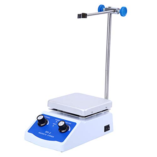 Yonntech Laboratoire Agitateur Magnétique Agitateur Magnétique Avec Plaque Chauffante Panneau en aluminium de 12 x 12cm