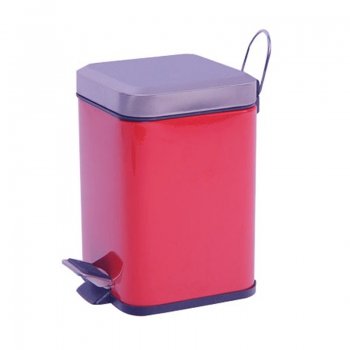 Carpemodo Abfalleimer / Mülleimer 3L rot mit Tretmechanik und herausnehmbaren Inneneimer