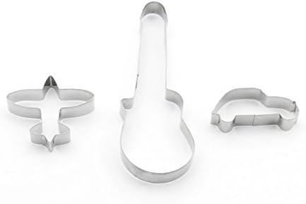 Cookie Cutters, Set of 3 pastry Cutters Stainless Steel by yoohome Shapes Fly Sugar Cookies, Pastry, Cakes and, Guitar, Car etc
