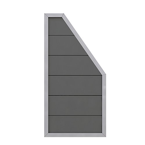 Preisvergleich Produktbild Sichtschutzzaun Design WPC Alu Anschlussteil anthrazit 90x180 / 90cm