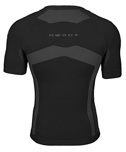 NORDE Herren Funktionswäsche Thermoaktiv Atmungsaktiv Base Layer Kurzarm Outdoor Radsport Running - 5