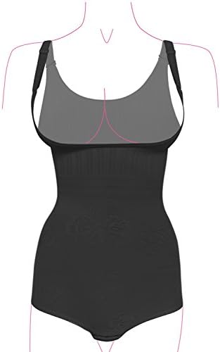 ShaperMaker Women's Shapewear Bodysuit Tummy Control Slimming Body Shaper Black XL